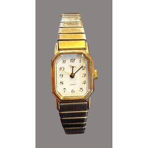 Timex Gold-Tone Quartz Womens Watch With Stainless Back & Stretch Band X10 O